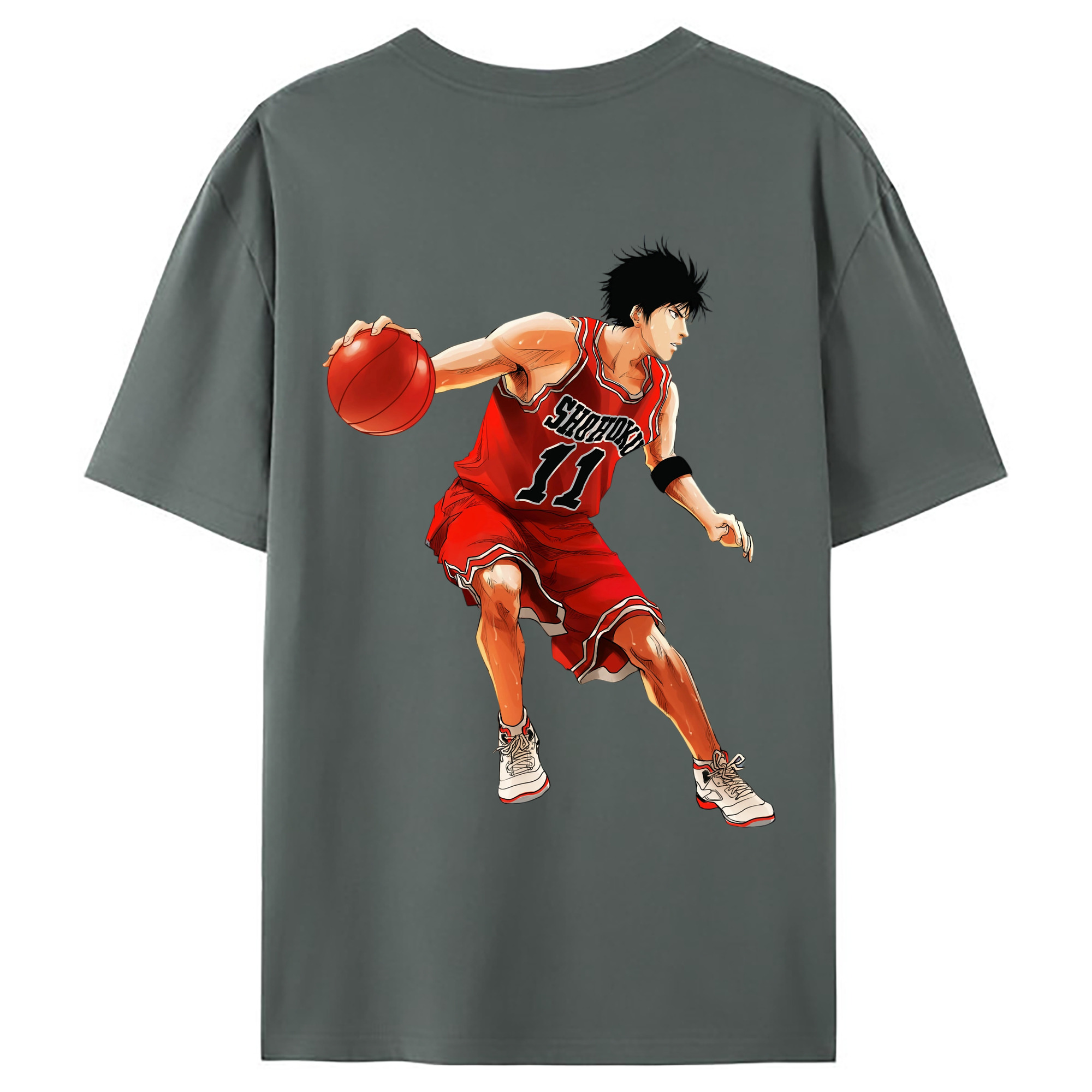 （画像用） SLAM DUNK／スラムダンク 綿100％ メンズ半袖Tシャツ（バックプリント） 通気性
